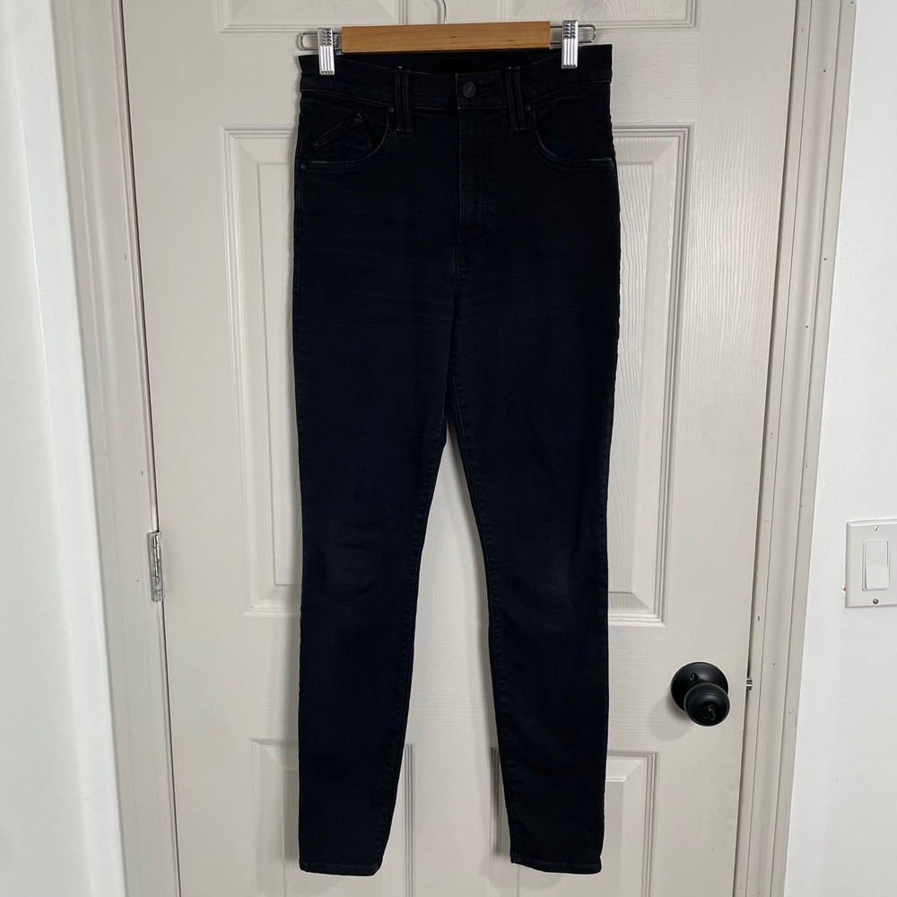 Mother The Diamond Swooner Jeans Womens 28 Black High Rise Skinny Not Guilty